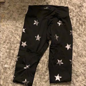 Star Black & Silver Workout Leggings